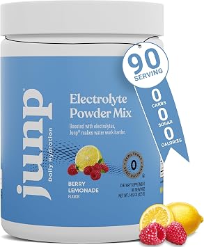 JUNP Electrolytes Powder No Sugar No Carbs Berry Lemonade Keto Electrolyte Drink Mix - Potassium & Salt Hydration Powder Electrolytes - Zero Calorie Sugar Free Electrolyte Powder, 90 Servings