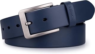 Men’s Full Grain Leather Belt – Solid One-Piece Leather, 1.5” Wide for Jeans & Business Casual, Gift Box Included