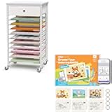 Caydo Scrapbook Paper Storage with Create Your Own Coloring Book for Kids with APP | 40 Sheets 160gsm Acid-Free Drawing Paper (Blank) for Christmas Gifts & Educational Activity