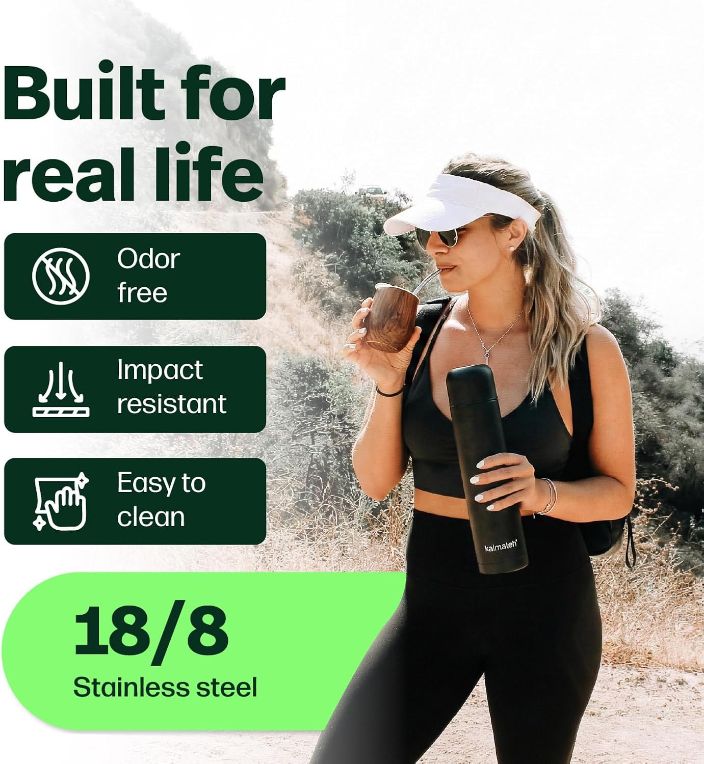 Kalmateh Stainless Steel Thermo Bottle 34oz for Hot Drinks, Precise Pouring for Coffee, Tea, Yerba Mate and Cold Beverages - Image 7