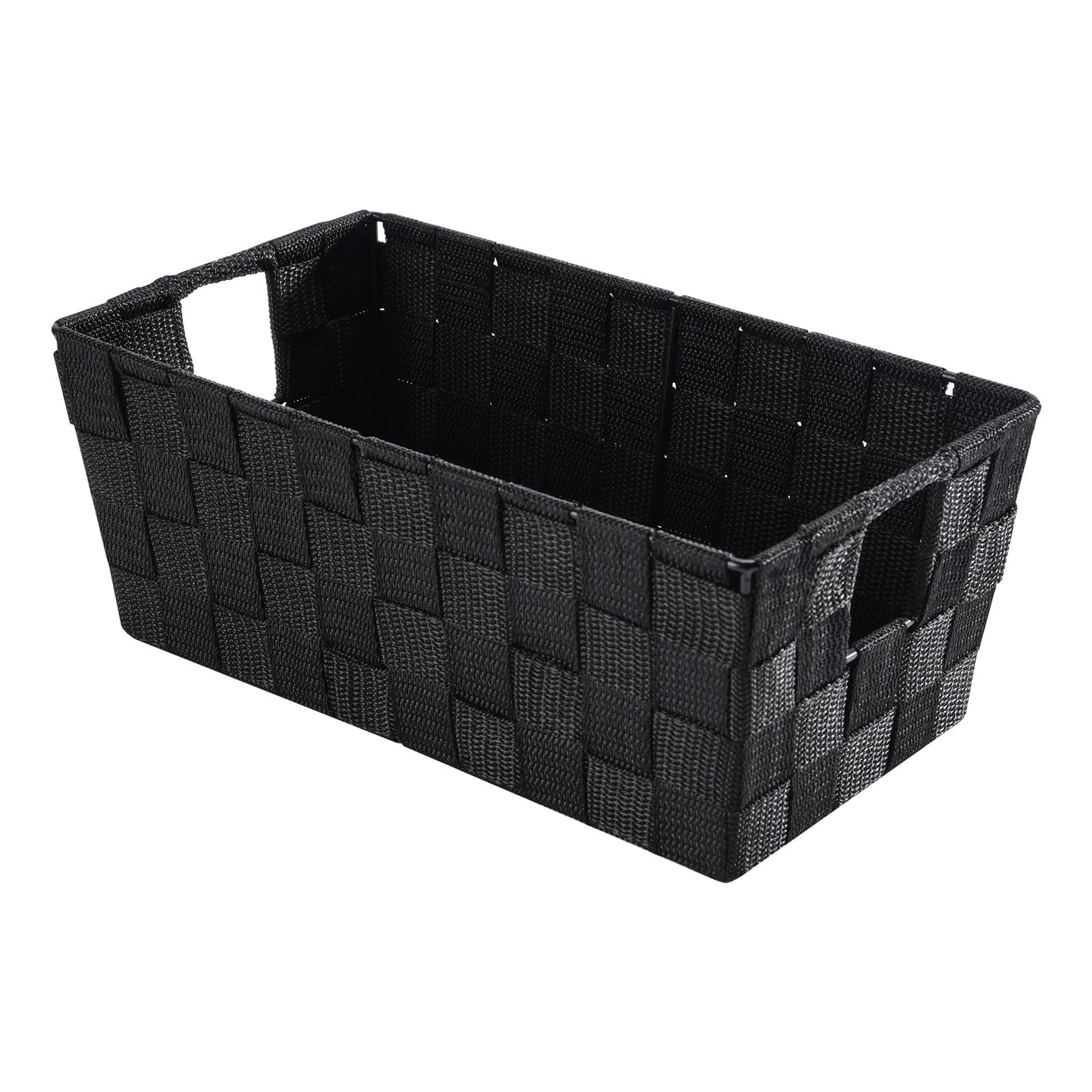 Whitmor 6581-2712-BLK Woven Strap Small Shelf Tote Black