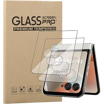 MEMELOKA Pack of 2 Screen Protectors for Motorola Razr 60 / Razr 2025 with 2 Camera Protection 9H Hardness Ultra HD Anti-Scratch Protective Glass [Anti-Bubble-Free] [High Sensitivity]