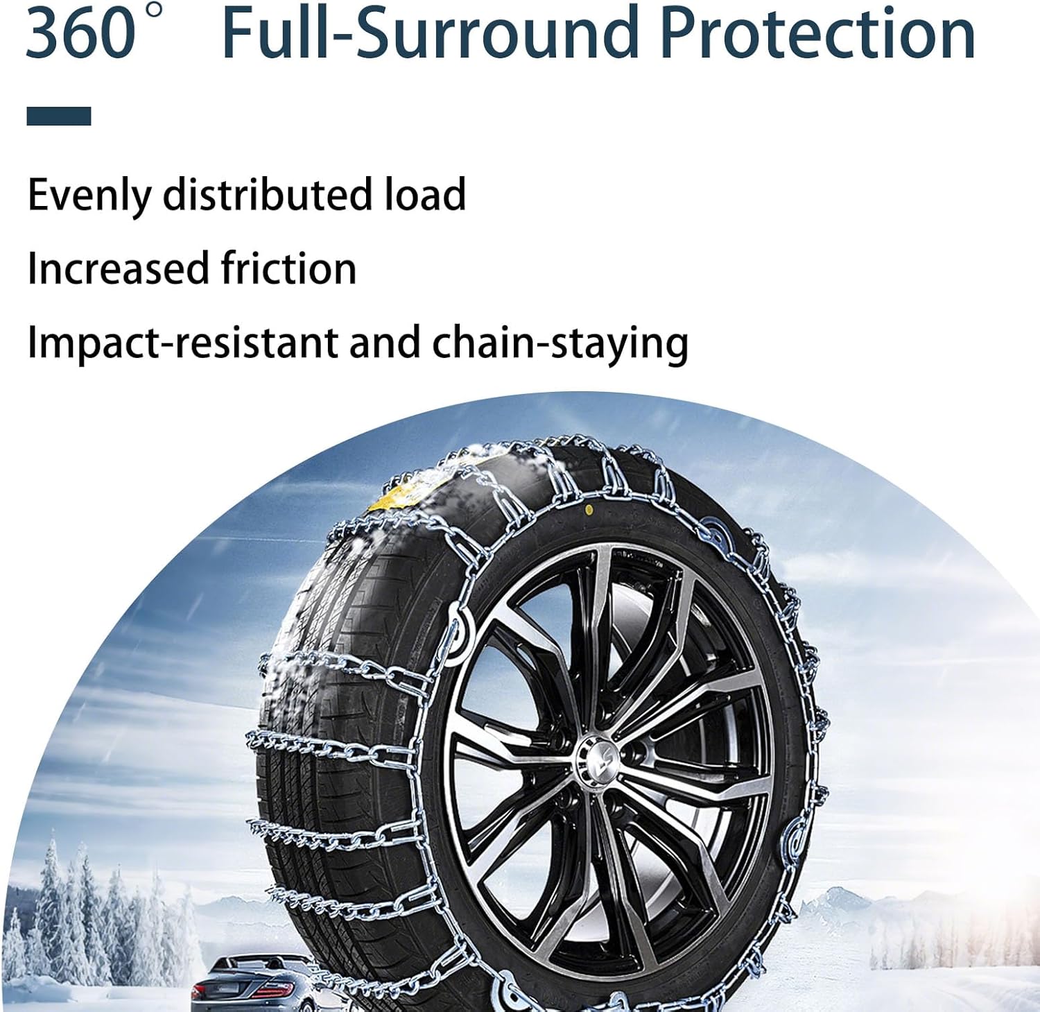 Alloy Steel Snow Chains for Cars Anti Skid Tire Chains Winter Quick Fit Easy Install for Passenger Vehicles silver Model-245