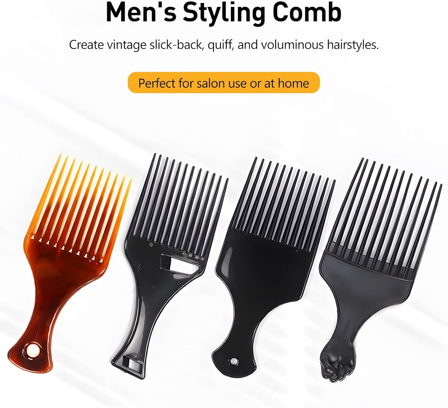 Plastic Wide-Tooth Afro Lift bs for Styling, Detangling, Adding Volume,