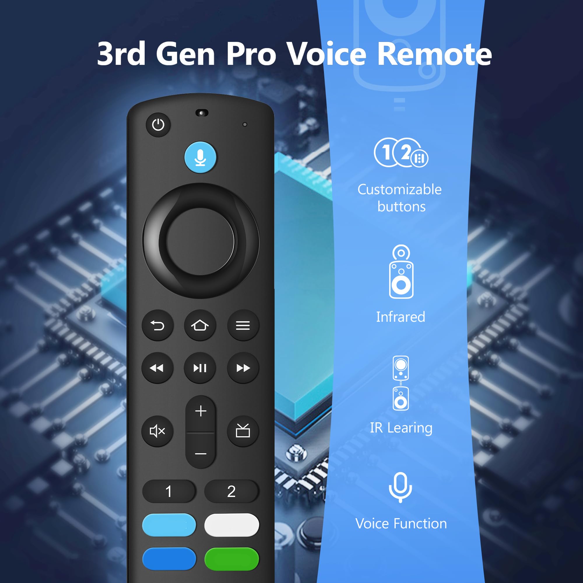Replacement FireStick Remote Control Compatible with Fire Stick(4K, 4K Max, Lite, HD),TV Cube,Remote for 3rd Gen,Hisense,Insignia Fire Smart TVs — view 6