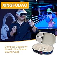 Vista 20 de XINGFUDAO Large Carrying Case Compatible with Meta Quest 3/3S, Protective Storage Bag Fit for Kiwi Design and Bobovr Battery Headstrap (Black)