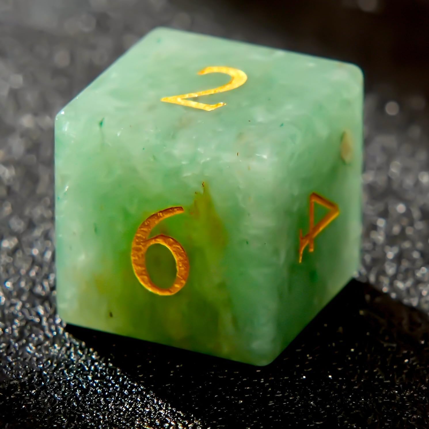 Green Aventurine DND Dice Set 7 PCS Gemstone Suitable for Dungeons and Dragonsfor Polyhedral Dice for D & DRPG Games (Green Aventurine)