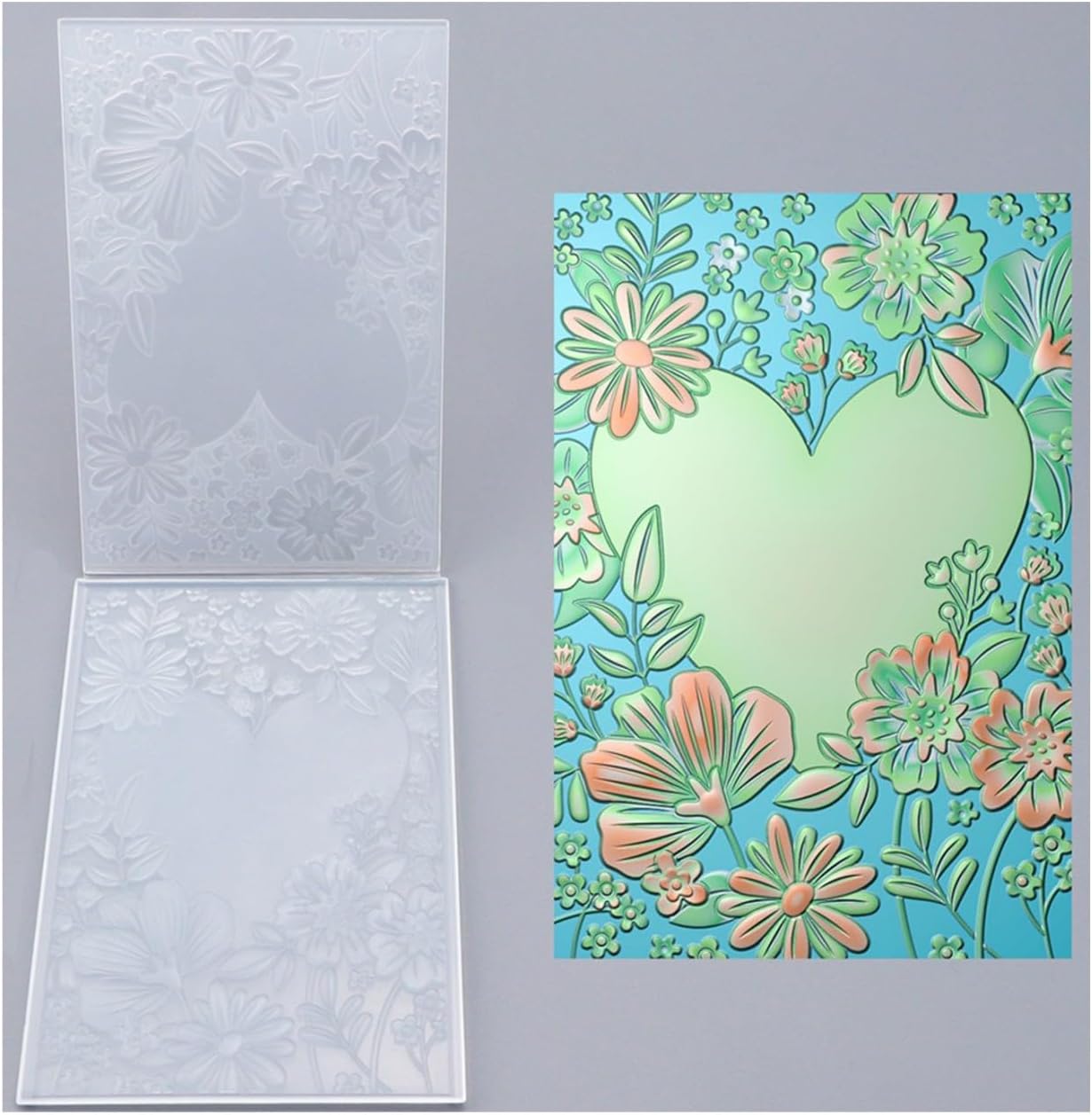 5pcs 3D Love Flowers Embossing Folders for Card Making,Template Paper Card Embossing Stencil for DIY Artwork Scrapbooking Photo Album Paper Craft Decoration (01)