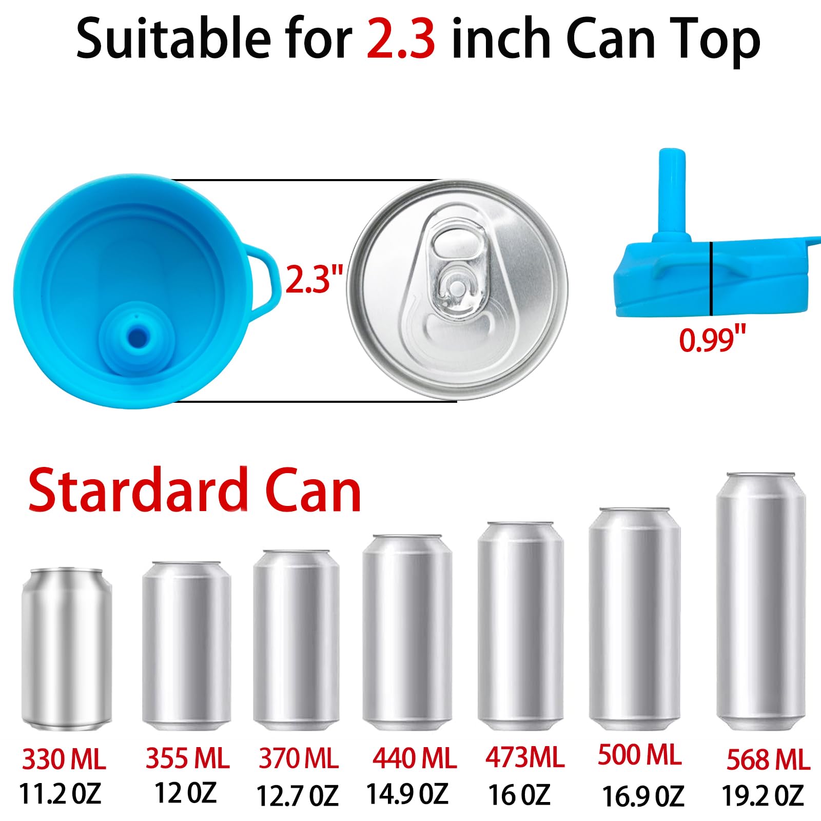 4 Pack Soda Can Topper With Straw, Reusable Silicone Straws Sodas Can Covers, Spill Proof Lid for Cans, Can Lids for Drinks For Soda,Coke,Beer,Juice,Fits Standard Cans. (4 Colors)