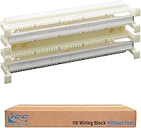 Vista 13 de ICC 110 pies de bloque de cableado para 100 pares de bloques de cableado 110, soportes de soporte de montaje en pared, 1 par