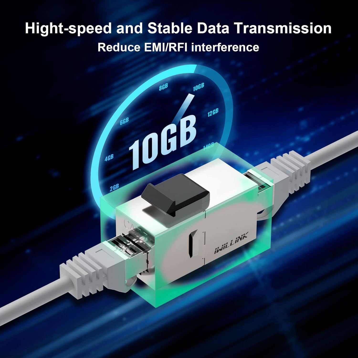 iwillink Lot de 25 coupleurs blindés RJ45 Keystone 10 Gbit/s CAT7 | Coupleur Ethernet, prise Keystone femelle vers femelle, insert STP Keystone pour câble Cat7/Cat6a/Cat6/Cat5e