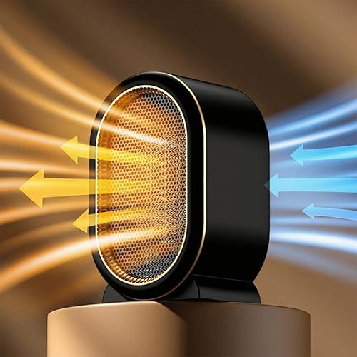 Miniatura 9 de Calentador de espacio, calentador portátil para oficina de 1200 W, PTC de cerámica de alto rendimiento, ventilador para dormitorio, hogar, oficina,