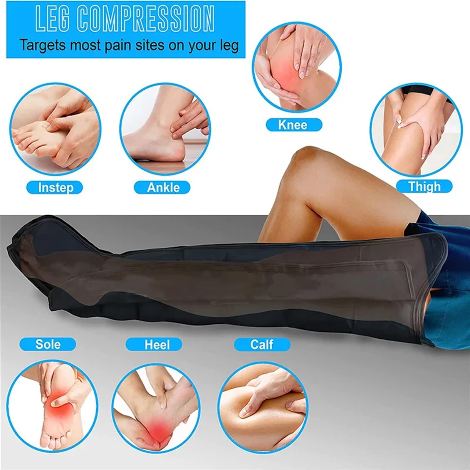 XXL 6 cámaras de compresión aire, botas recuperación piernas, masajeador, presoterapia, Pum, masaje enteras, drenaje linfático, deportiva Seguro de usar