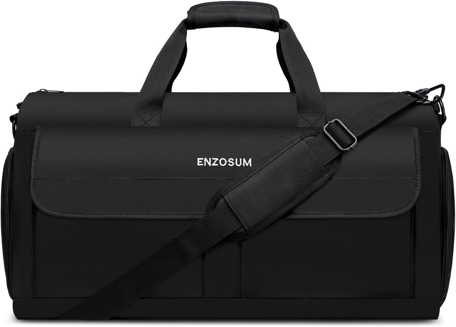 Travel Garment Bag Large Suit Bags for Men, Carry On Garment Duffle Bags for Travel with Shoes Compartment, Convertible Weekend Luggage Bags Hanging Suit Carriers for Men Women, Black