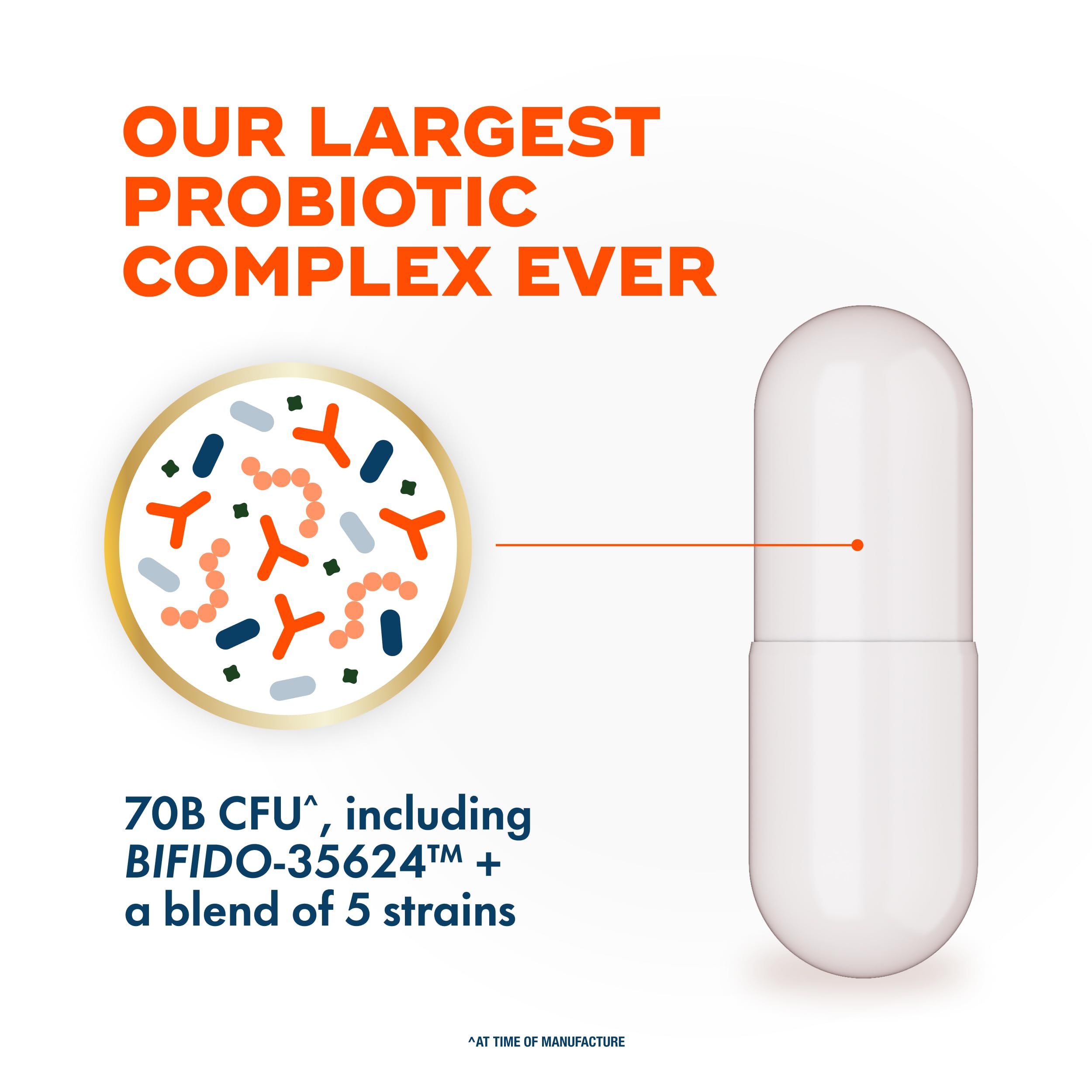 Align Probiotic, 70 Billion CFU, 6 Strain Blend, Probiotics for Women and Men, Daily Probiotics for Digestive Health, Helps Relieve Occasional Bloating & Gas 30 Capsules — Amazon image 4