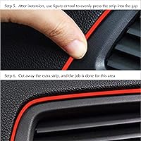 Vista 9 de Tira de ajuste de hueco para panel de puerta de moldura decorativa roja para interior de automóvil de 10 pies (9.8 ft)