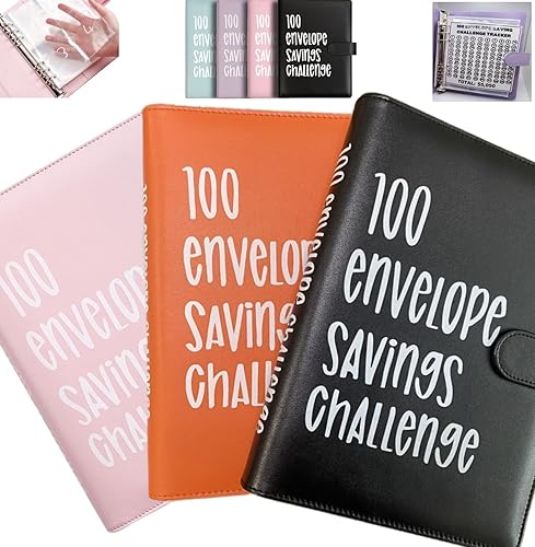 Carpeta de desafío de 100 sobres, carpeta de presupuesto, libro de desafíos de ahorro, manera fácil y divertida de ahorrar $5,050 desafíos de
