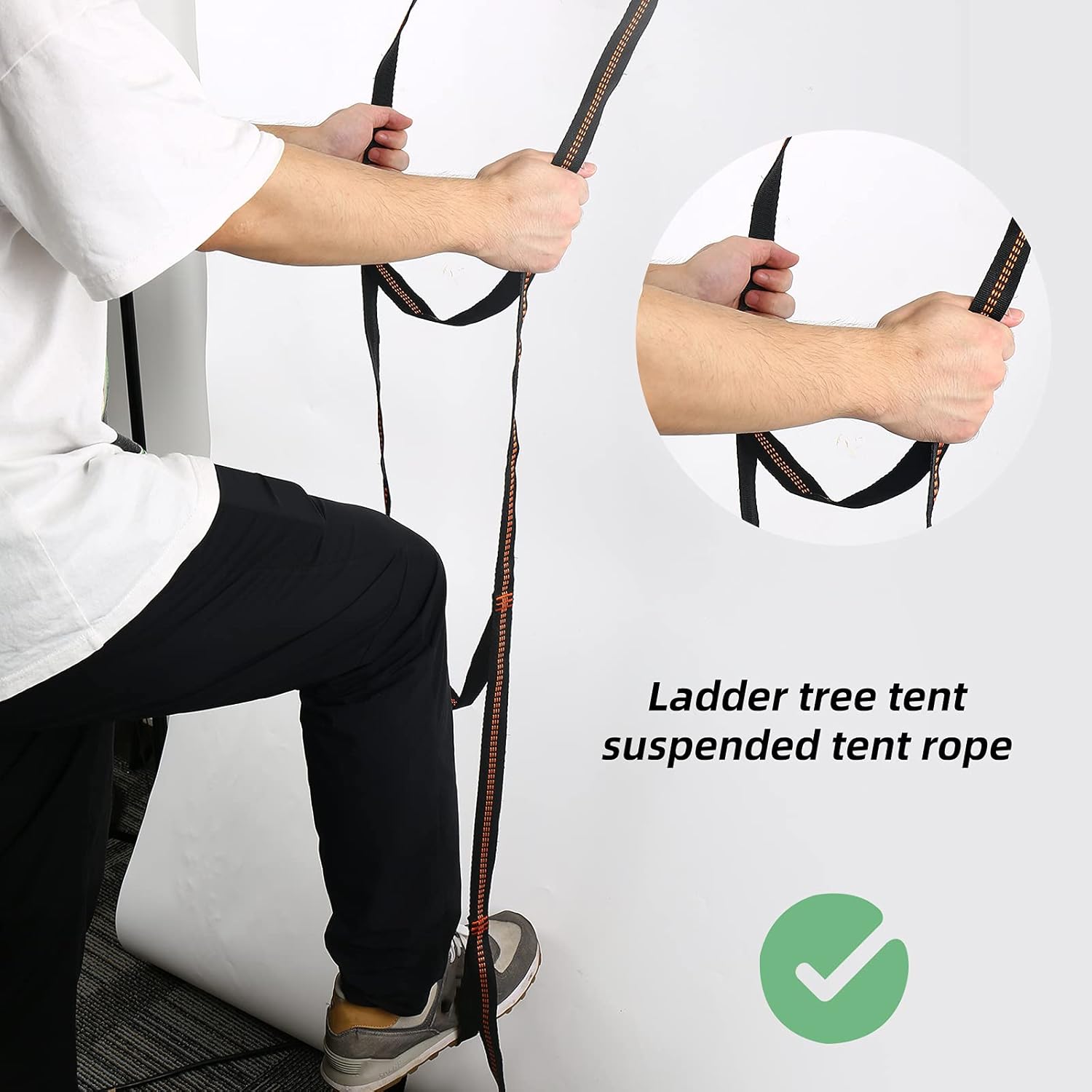 TWSOUL Climbing Aider, Climbing Rope Aider 5 Step Lightweight Etrier Foot Ascender Ascending Loop Webbing Ladder Hanging Rope for Climbing Caving Rescue Rock : Sports & Outdoors