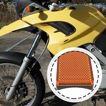 1 Pair Motorcycle Front Fork Reflectors Orange 62x37mm Compatible with BMW F650GS F750GS F900R R1200GS R1250GS S1000R