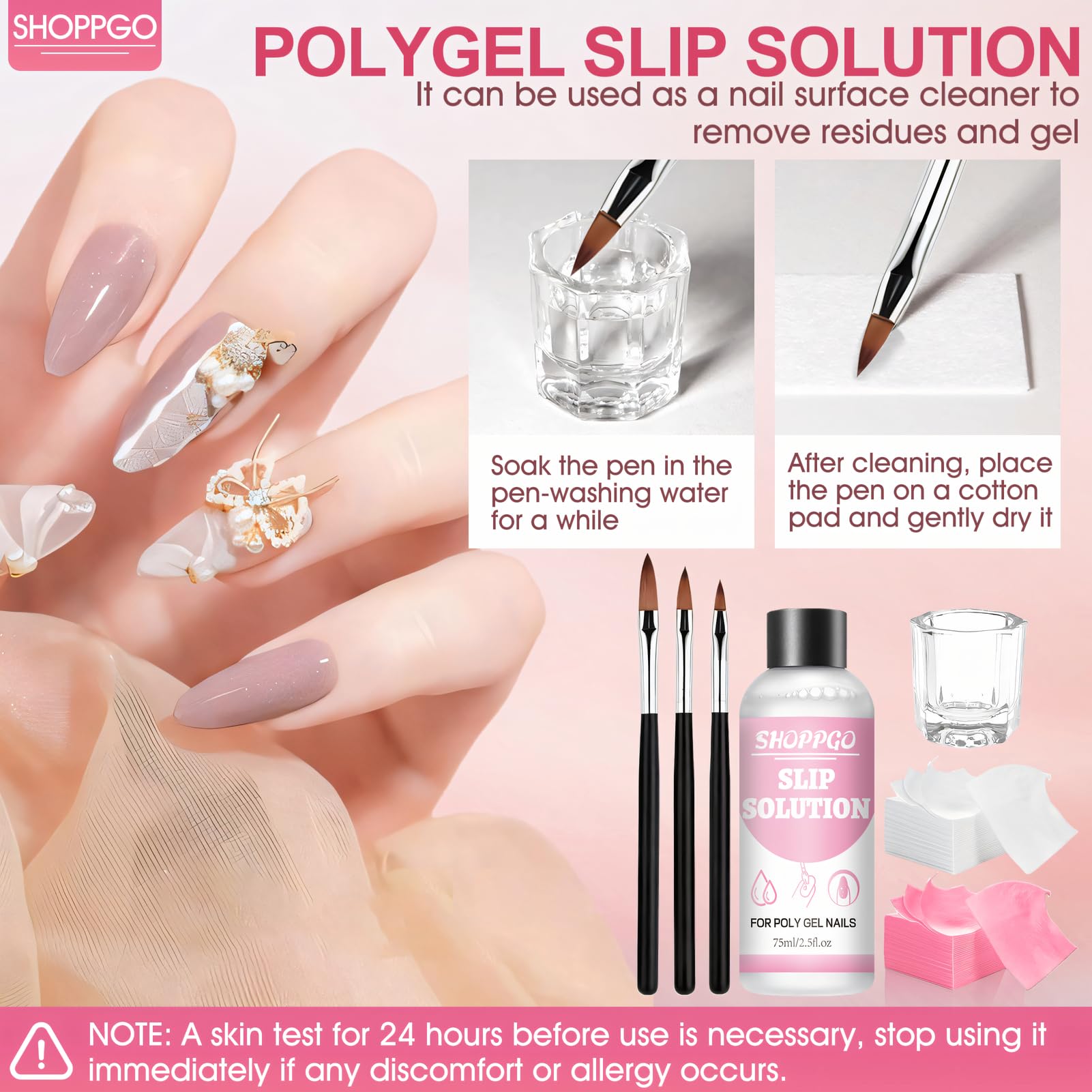 SHOPPGO Slip Solution for Polygel Nails Polygel Slip Solution, Poly Gel Nail Kit Contains 75ml slip solution - Image 4
