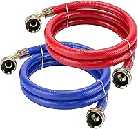 Vista 7 de 6 pies de mangueras premium de acero inoxidable para lavadora con codo de 90 grados, sin plomo, a prueba de explosiones, conexión NPT de 3/4