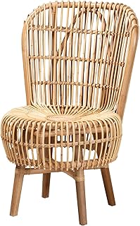 Bali & pari Nagoya Modern Bohemian Natural Rattan Tall Accent Chair