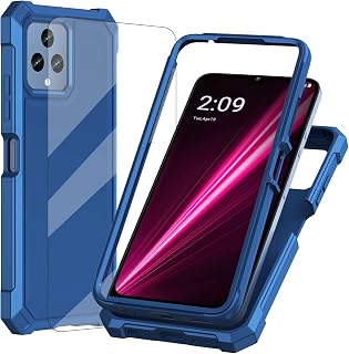 Ailiber for T-Mobile Revvl 6/6X 5G Case, Dual Layer, Screen Protector-Blue