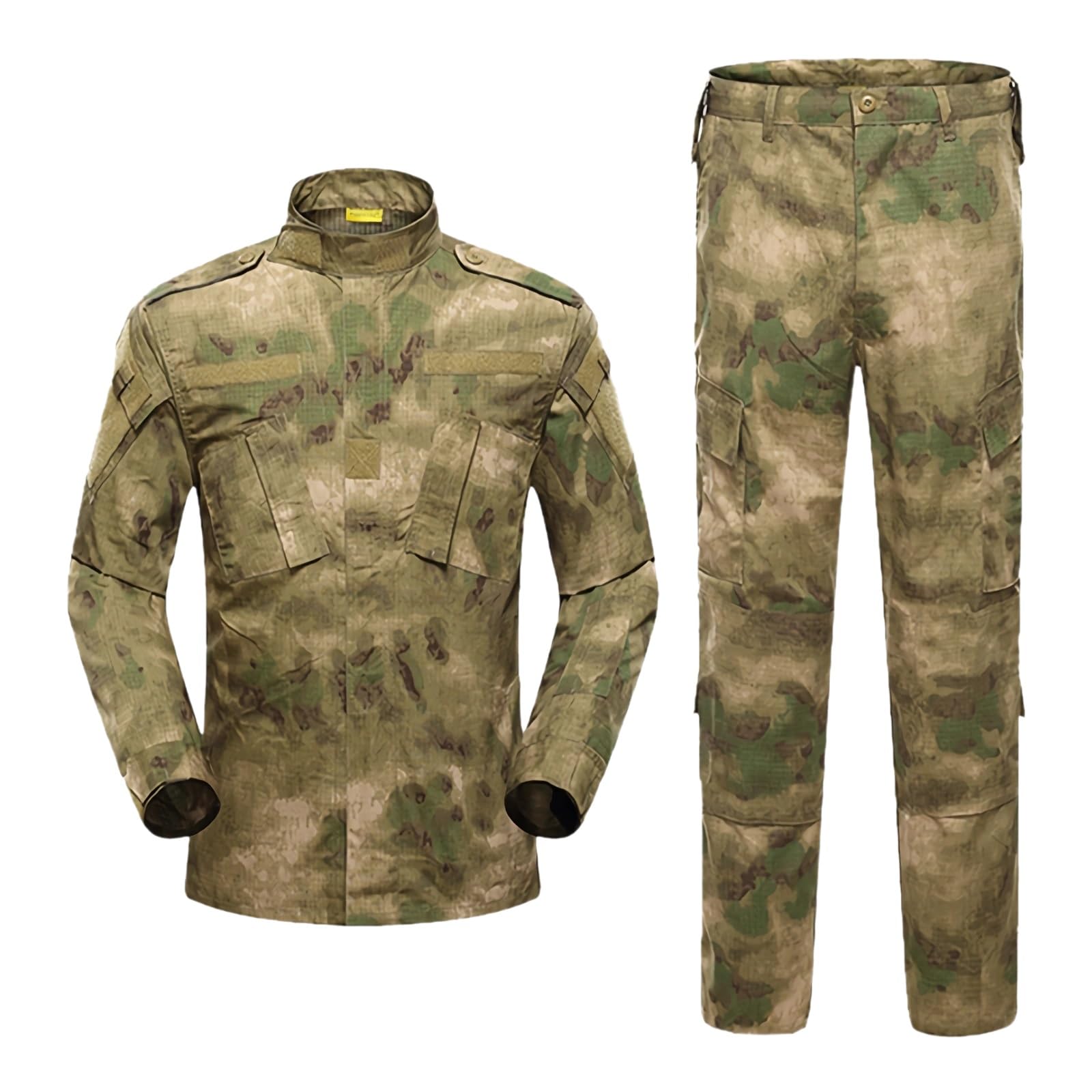 Set Uniforme BDU Mimetica da Uomo, Camicia e Pantaloni in Tessuto Ripstop