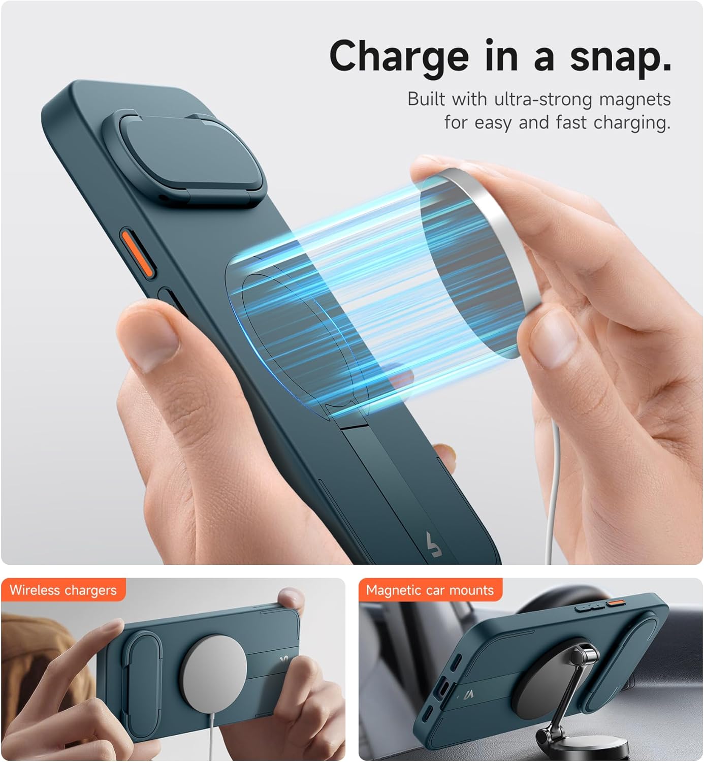 SURITCH for Google Pixel 10/10 Pro Phone Case, Compatible with MagSafe, Protective Cover with Camera Cover & Adjustable Metal Kickstand for Pixel 10/10 Pro 2025 -Lake Green