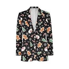 Suit Jackets for Christmas Party Casual Women Lightweight Christmas Suit Lapel Regular Blazer Jacket with Pockets