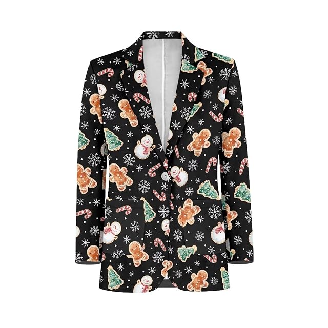 Suit Jackets for Christmas Party Casual Women Lightweight Christmas Suit Lapel Regular Blazer Jacket with Pockets