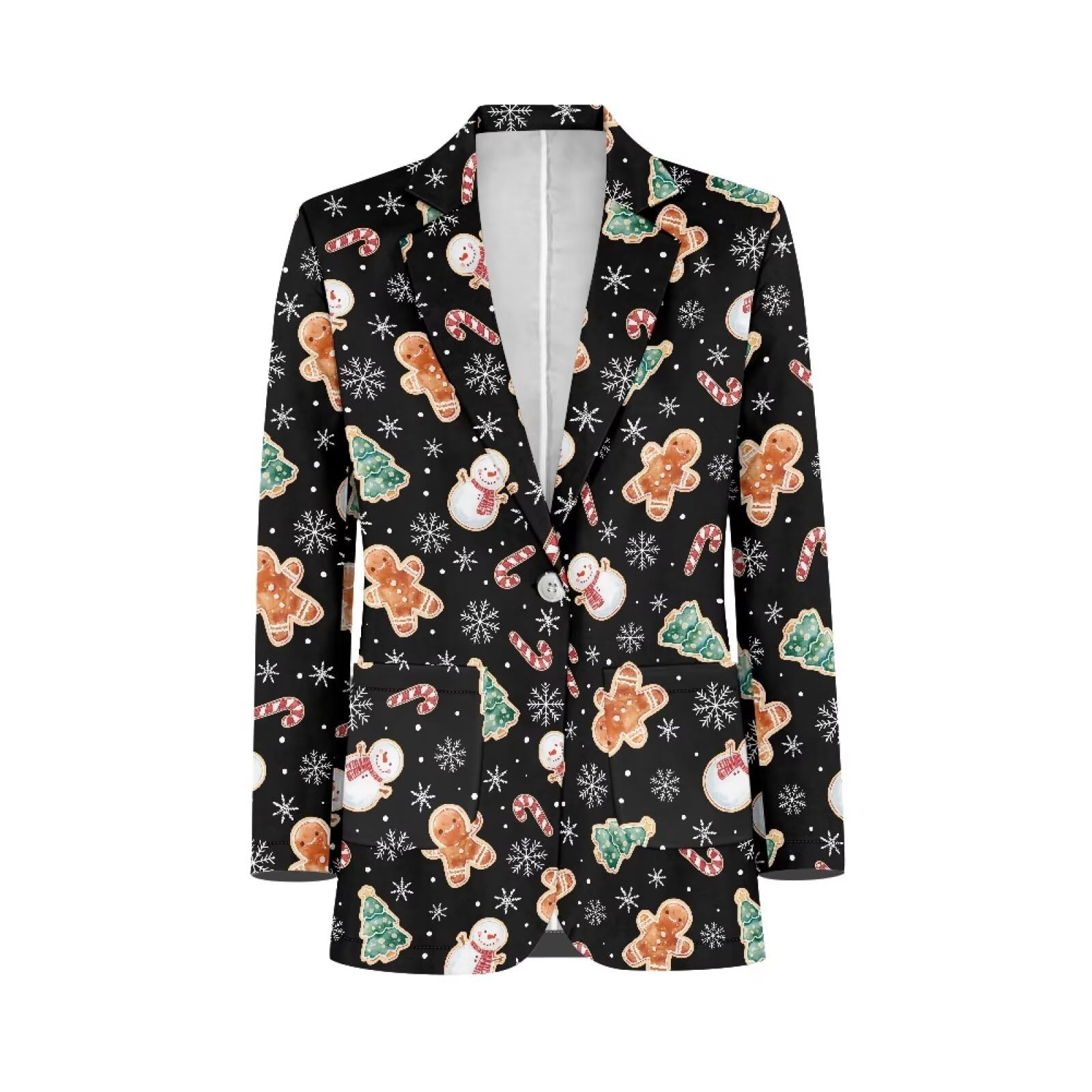 Suit Jackets for Christmas Party Casual Women Lightweight Christmas Suit Lapel Regular Blazer Jacket with Pockets