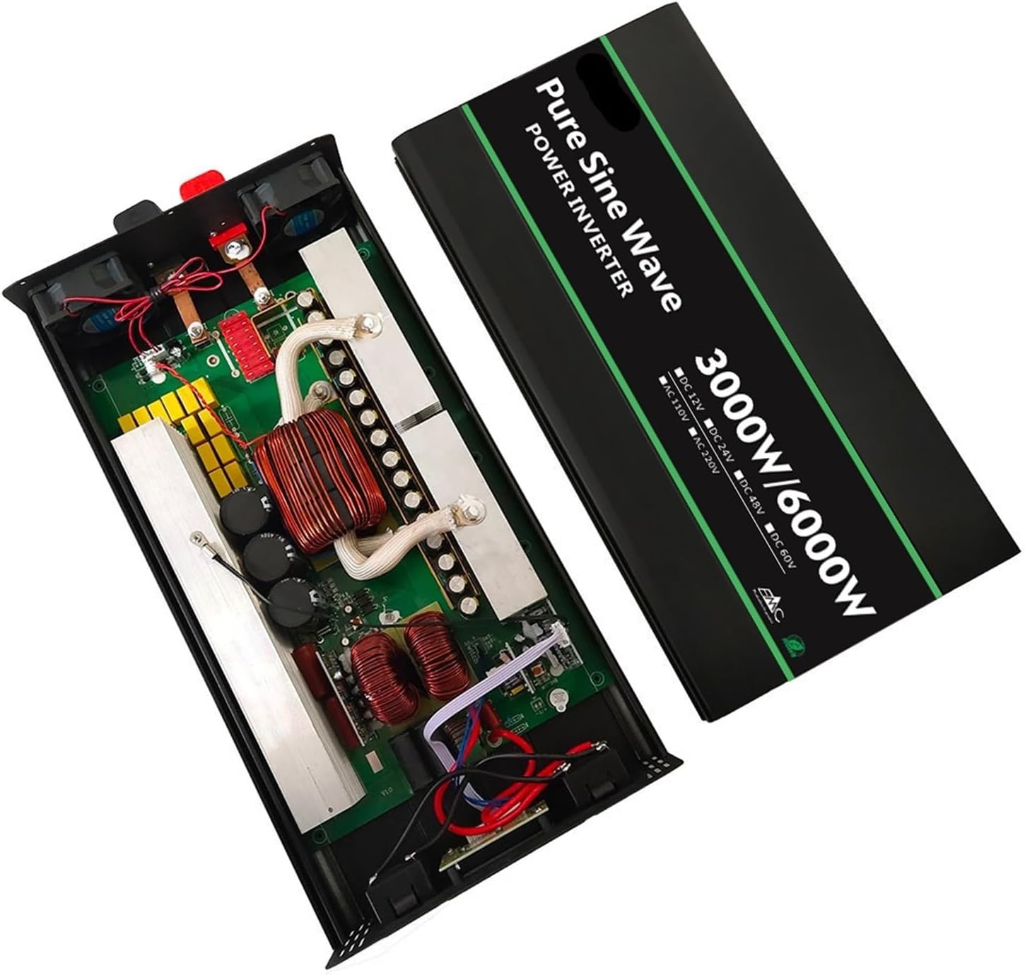 6000W 4000W Inverter 12v 220v Pure Sine Wave DC12V/24V to AC 220V 50HZ Power Converter Booster for Household Car(6000W 60HZ,12V-220V-230V)