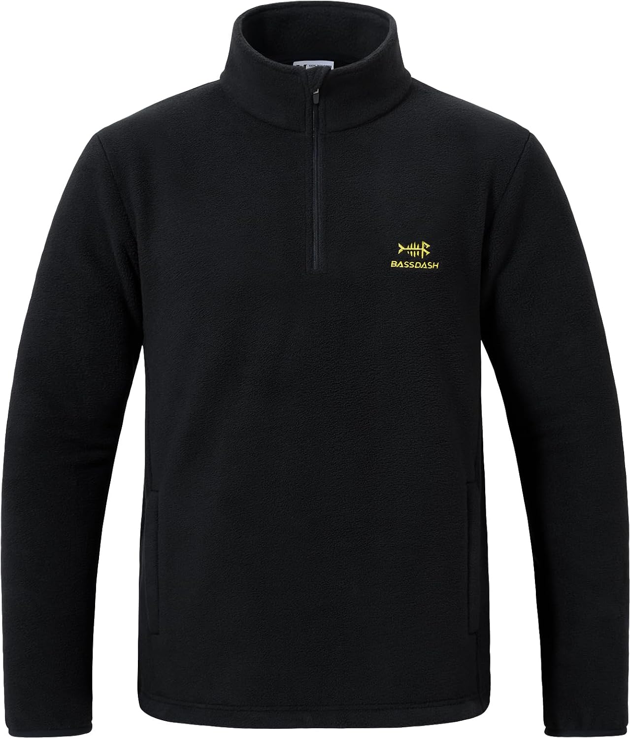 BASSDASH Men's Quarter Zip Jacket Mid Weight Polar Fleece Pullover Outdoor Warm Breathable Long Sleeve Sweatshirt