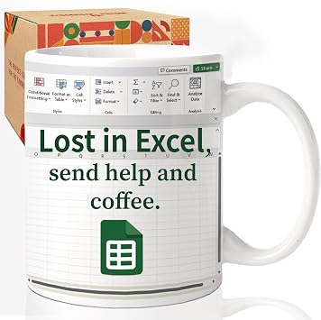 Funny Gifts for Accountant - Novelty Spreadsheet Design Ceramic Coffee Cup for CPA & Finance Professionals - Unique Christmas Gift for Coworkers, Accounting Boss | 11 oz -77