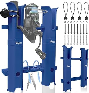 HLOGREE Fishing Rod Holder for Boats,Kayak Crate,Cooler,Fishing Tube Rod Holder Bracket,Tube 2/4 Rod Rack with Screws,Side-Mount Fishing Rod Rack Holder,Plastic Fishing Pole Holder