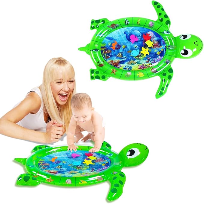 Tummy Time Baby Water Play Mat Sea Turtle Shape Infants & Toddlers