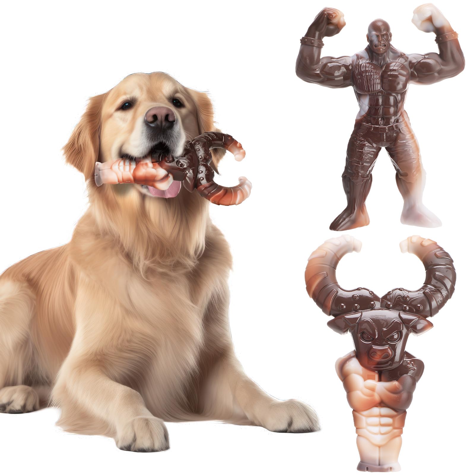GSrenyu 2Pcs Indestructible Dog Chew Toy for Aggressive Chewers, Beef-flavored Nylon Clean Teeth and Relieve Boredom for Small, Medium, Large Dogs — image 1