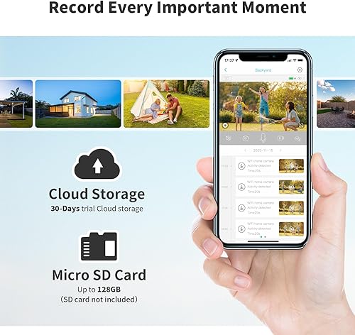 Miniatura 7 de SEHMUA Cámaras de seguridad solares inalámbricas para exteriores con focos LED superbrillantes de 500 lúmenes, visión 2K de 360 para exteriores,