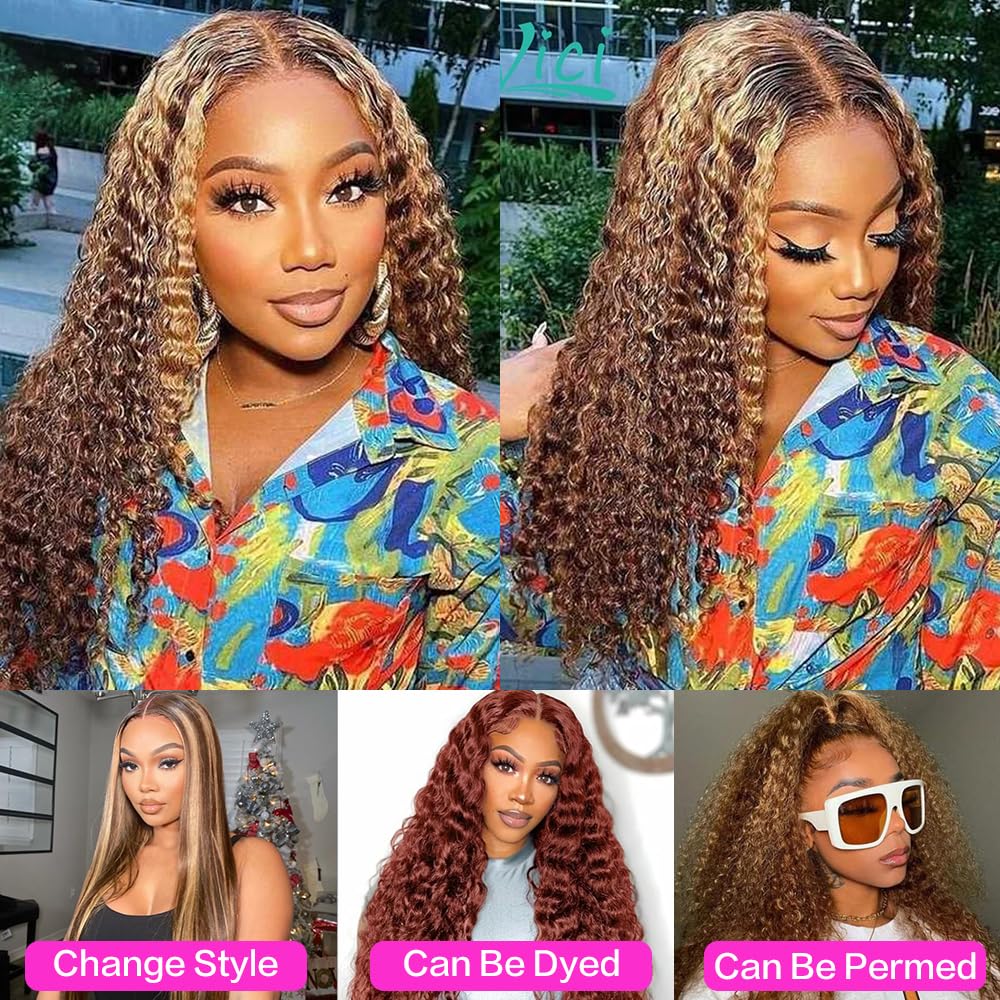 Honey Blonde 13x6 HD Lace Front Deep Wave Human Hair Wig