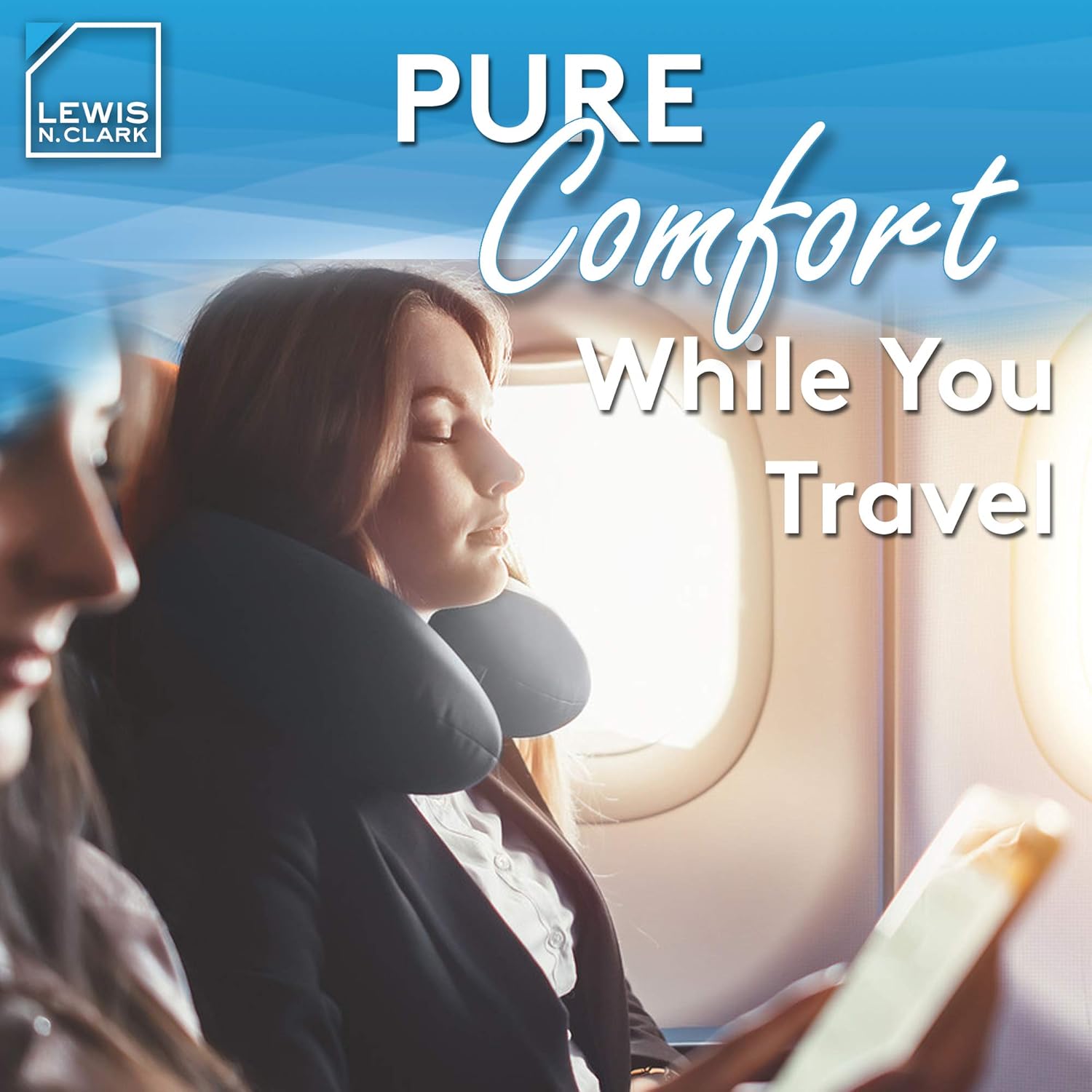 Lewis N. Clark Mood Neck Pillow, Microbead Pillows, Airplane Pillow and Cervical Neck Pillow for Kids + Adults, Travel Pillow with Neck Support, Charcoal : Home & Kitchen