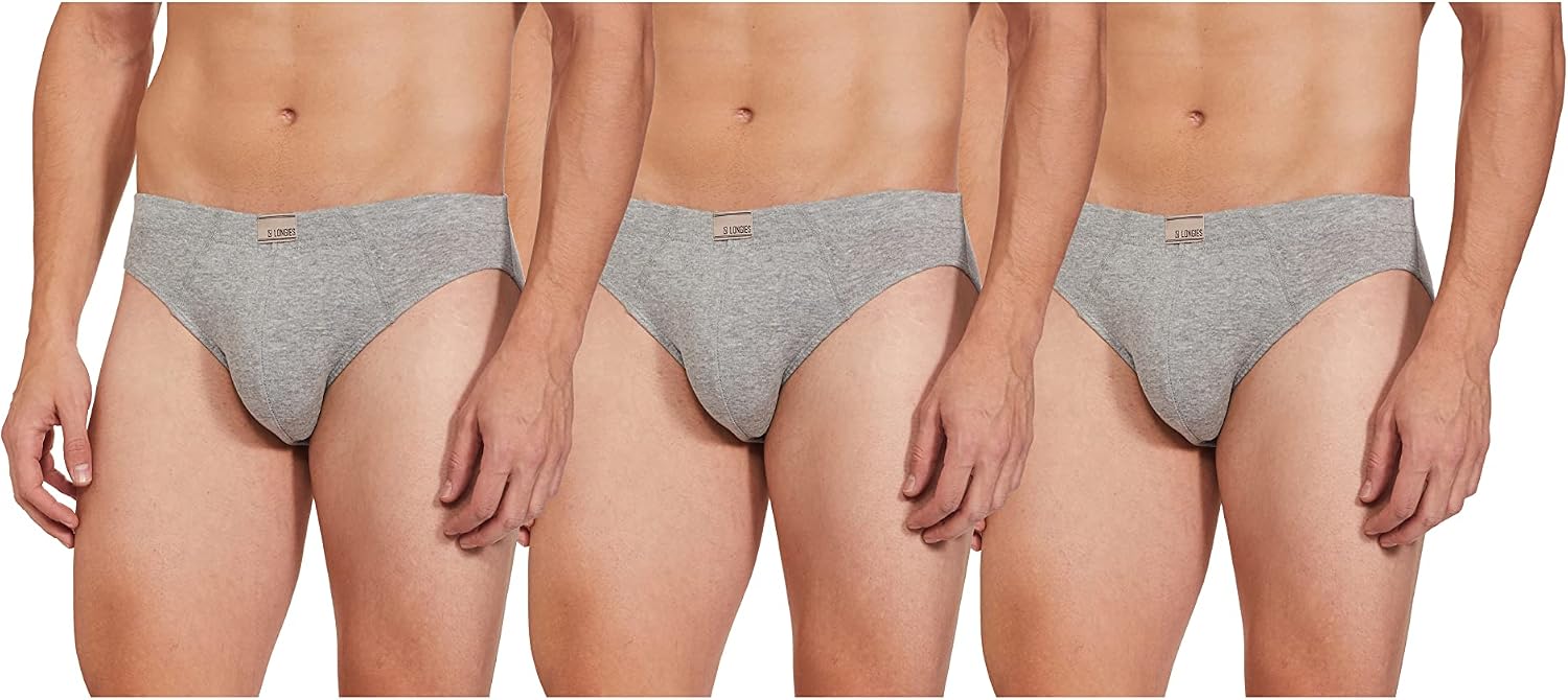 Longies Men's Plain Underwear Brief (Pack of 3)