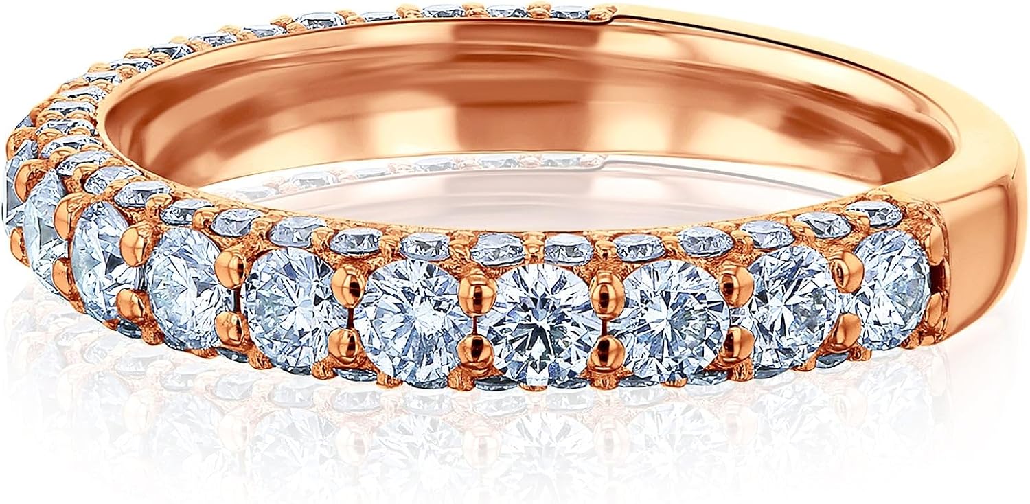 Kobelli Solid 14k Gold 1.5 Carat Lab Grown Diamond Multi-row Bennet Wedding Ring