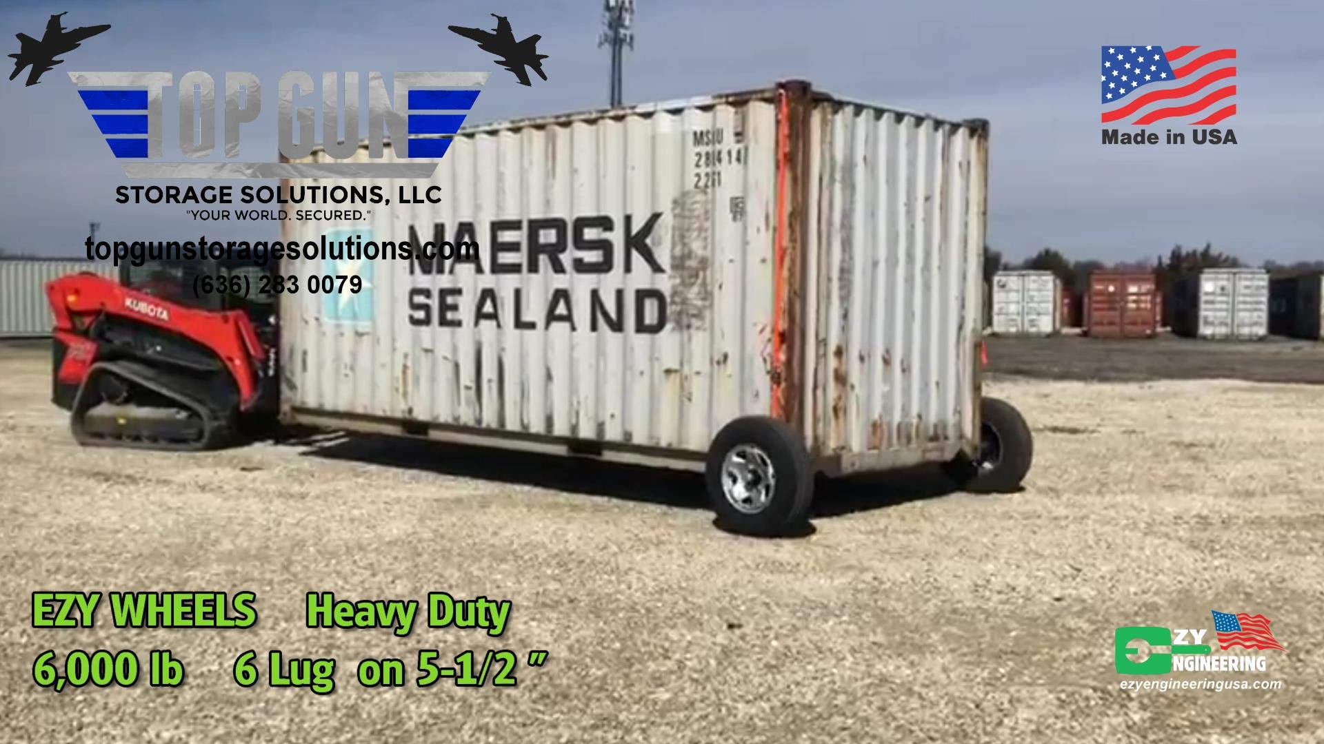 EZY Wheels Heavy Duty 6-LUG Shipping Container Wheels Top Gun Storage Solutions,Blue