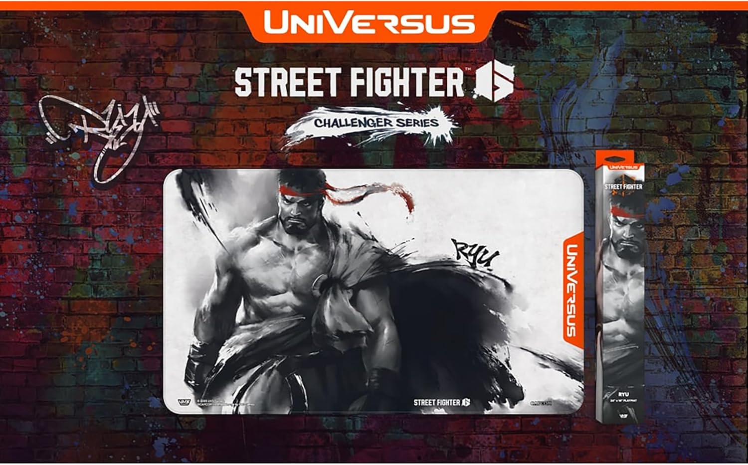 UniVersus: Street Fighter 6: Challenger Series Playmat - Ry - 24 x 14 Neoprene Mat, Collectible Tabletop Card Game Accessory, UVS Games, Licensed