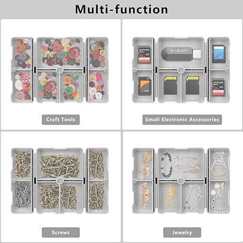 Miniatura 8 de FYY - Pastillero diario con 7 compartimentos para pastillas, organizador de pastillas de viaje, diseño plegable, para guardar vitaminas, aceite de