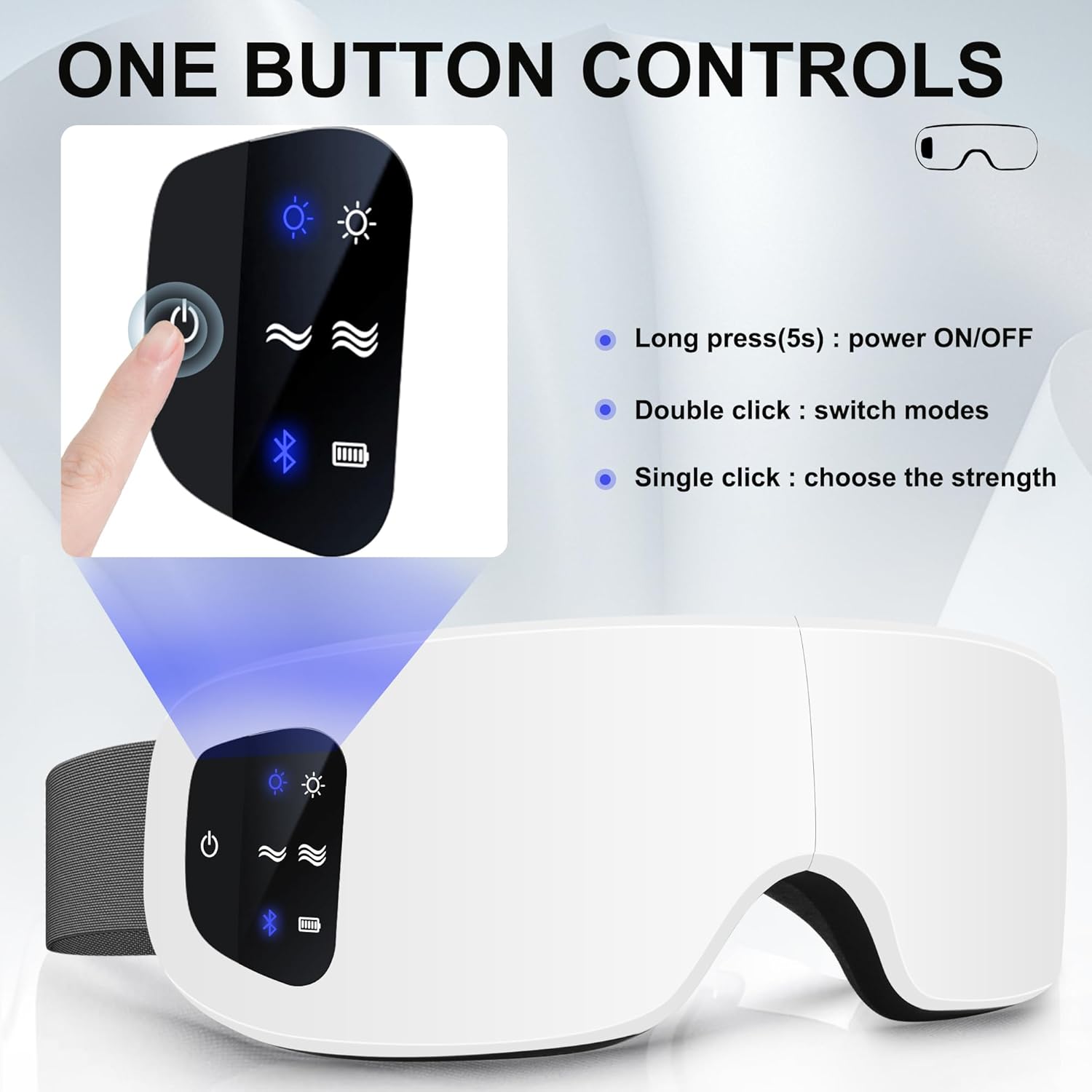 Eye Massager with Heat, Compression, Heated Sleep Mask, Mothers Fathers Day Birthday Gifts for Women Men, Massager Scalp for Eye Strain Relief, Foldable,Comfortable