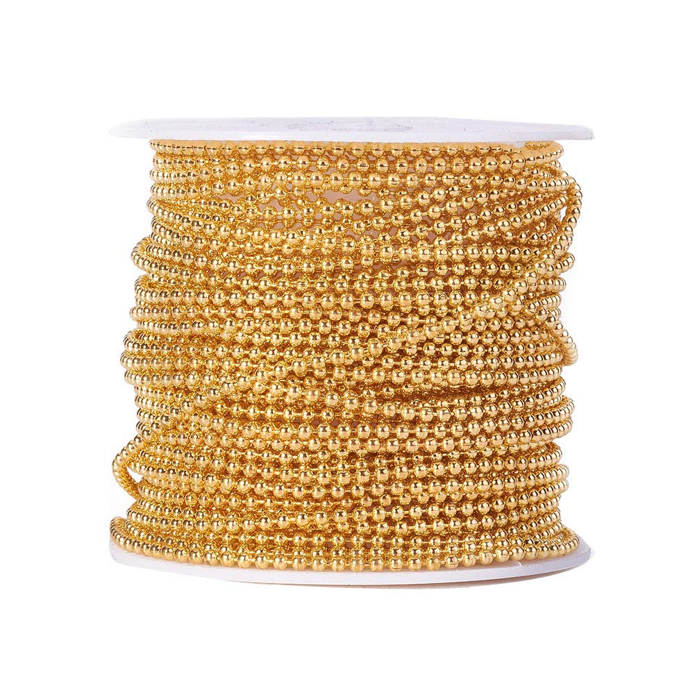 Chaîne à billes en laiton dorée 1.5mm pour création de bijoux