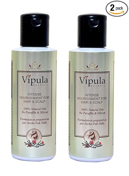 Vipula Hair Oil Revitalizing & Strengthening, Dry & Dull Hair with Ingredients Coconut Oil, Amalaki, Yasti, Maricha, Til Oil, Nimba to Moisturizes Scalp & Help for Hair Growth & Stronger from Roots - 100ml Combo Offer (Pack Of 2)