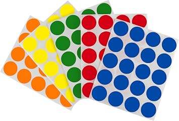 ChromaLabel 1" Removable Stickers, 5 Standard Colors, 240/Pack Each Color